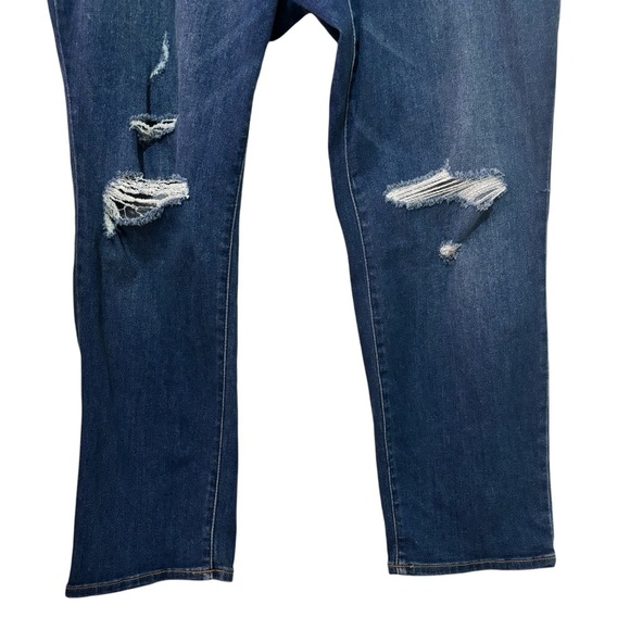 Old Navy Mid-Rise Power Slim Straight Blue Distressed Jeans Women’s Size 20 - Picture 4 of 16